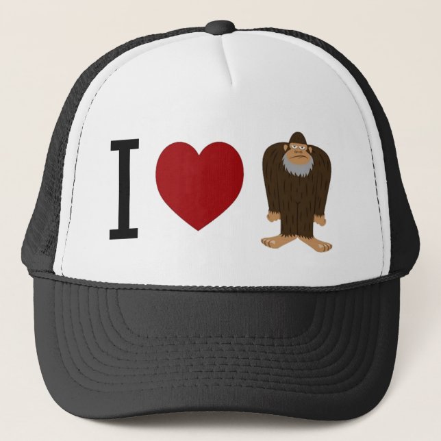 GULLIGT! JAG ÄLSKAR designen för <3 BIGFOOT - att Truckerkeps (Framsida)