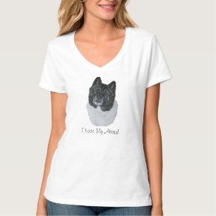 gulligt japanskt akita hundporträtt med slogan t-shirt