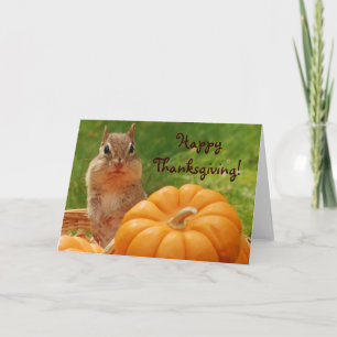Gulligt jordekorrekort för happy thanksgiving helgkort