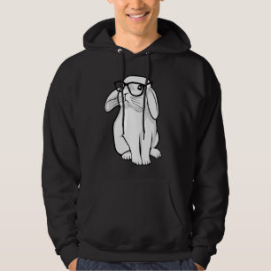 Gulligt kaninhusdjur för Nerdy kanin med Hoodie
