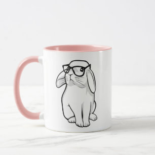 Gulligt kaninhusdjur för Nerdy kanin med Mugg