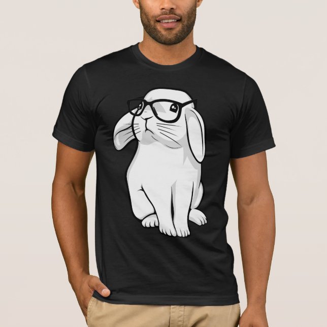 Gulligt kaninhusdjur för Nerdy kanin med T Shirt (Framsida)