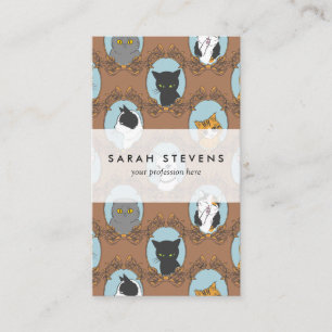 Gulligt kattmönster visitkort