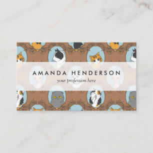 Gulligt kattmönster visitkort