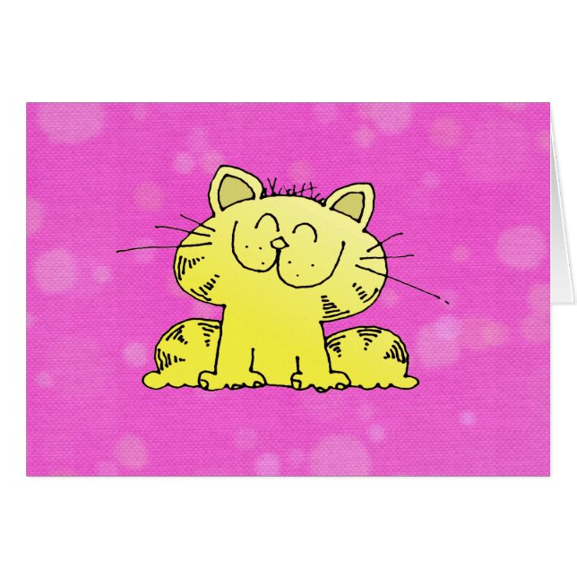 Gulligt kattungerosarum hälsningskort (Framsidan Horizontal)