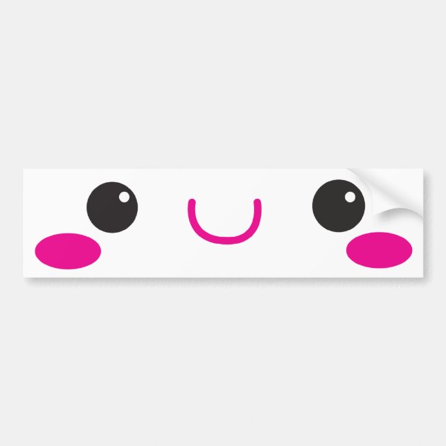 Gulligt KAWAII-ANSIKTE! Bildekal (Framsidan)
