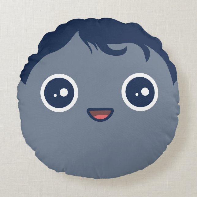 Gulligt Kawaii dvärg- planet Pluto Rund Kudde (Framsidan)