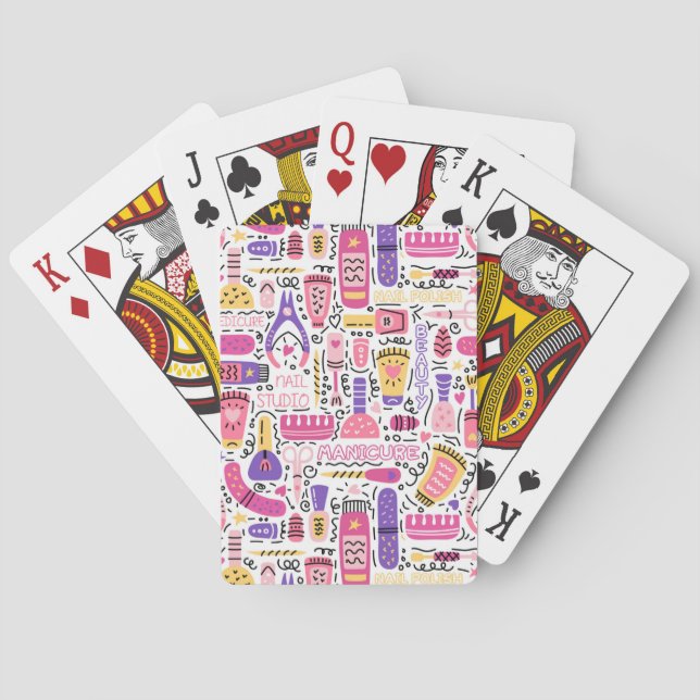 Gulligt klotterManicuremönster Casinokort (Baksidan)