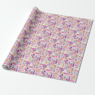 Gulligt klotterManicuremönster Presentpapper