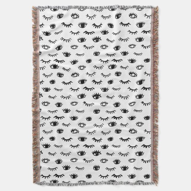 Gulligt klotterögonfransmönster filt (Framsidan Vertikal)