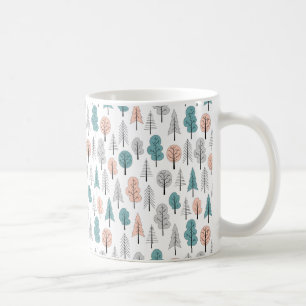 Gulligt klotterskogmönster kaffemugg