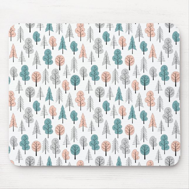 Gulligt klotterskogmönster musmatta (Framsidan)