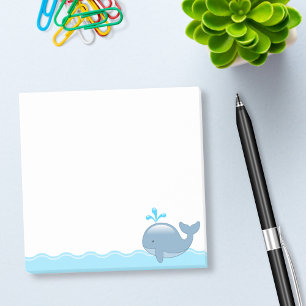 Gulligt knubbigt tecknadval post-it block