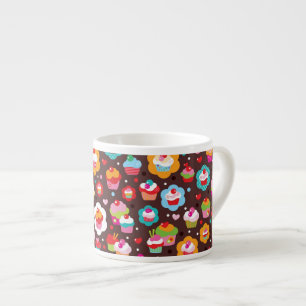 Gulligt kopptårtamönster espressomugg