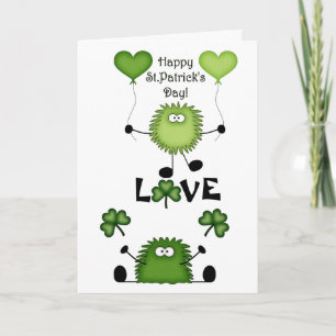 Gulligt kort för Fuzzies födelsedagst patrick's