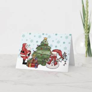 Gulligt kort för Santa julhälsning