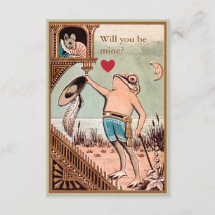 Gulligt kort för valentin för vintagegrodamus