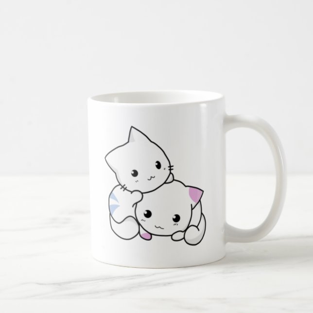 Gulligt krama för vitkattungar kaffemugg (Höger)