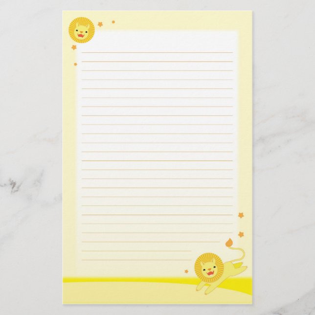 Gulligt lejont stationärt papper för pride (Framsida)