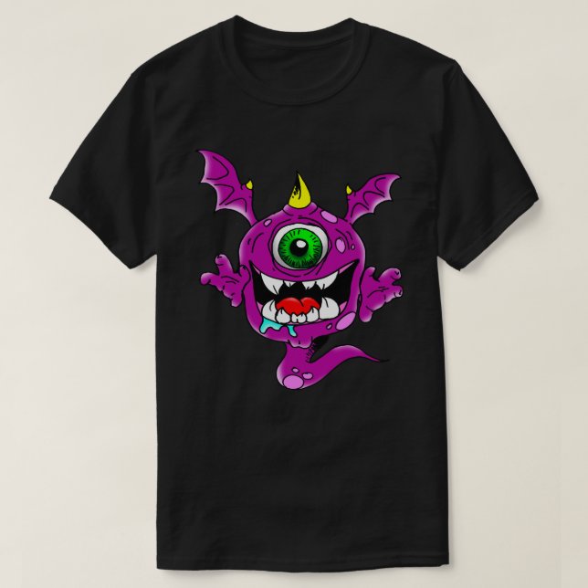 Gulligt lilafolk Eatermonster T-shirt (Design framsida)