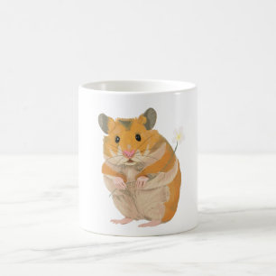 Gulligt lite Hamsterinnehav en blomma Kaffemugg