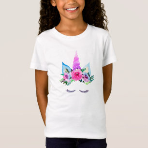 Gulligt Magical Unicornansikte T Shirt