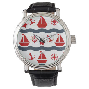 Gulligt maritimt mönster armbandsur