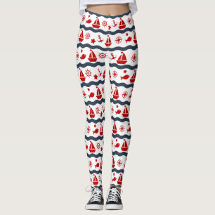 Gulligt maritimt mönster leggings