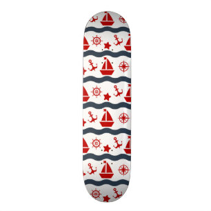 Gulligt maritimt mönster skateboard bräda 20 cm