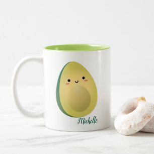 Gulligt matcha kopplar ihop roliga avokadon låter Två-Tonad mugg