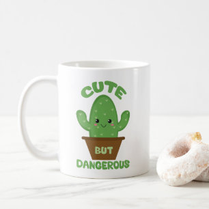 Gulligt men farligt - den Kawaii kaktusen - roligt Kaffemugg
