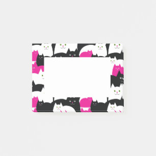 Gulligt modernt kattungemönster post-it block