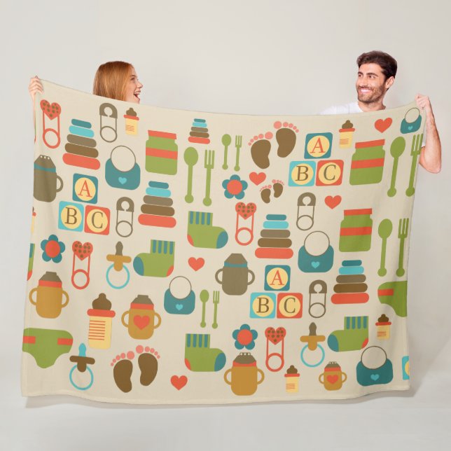 Gulligt mönster | Baby4Life | BabyCute för ABDL Fleecefilt (På plats)