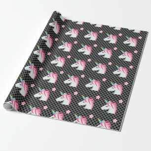 Gulligt mönster för UnicornsblommaEmoji polka do Presentpapper