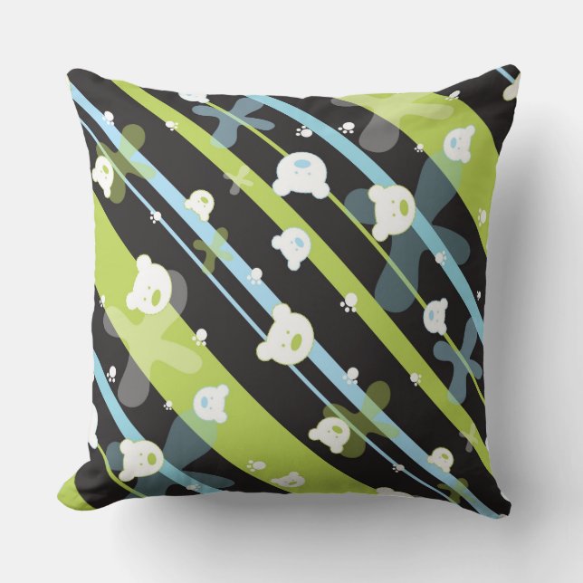 Gulligt mönster med lite björnar kudde (Framsida)