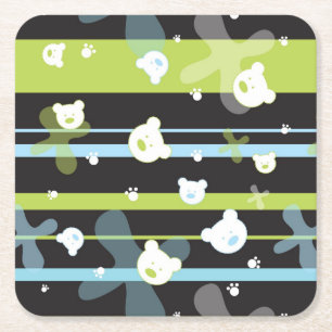 Gulligt mönster med lite björnar underlägg papper kvadrat