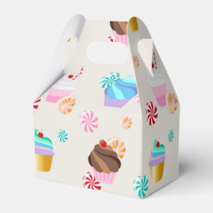 Gulligt muffin- och godismönster för presentaskar