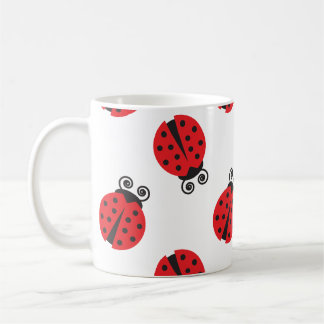 Gulligt nyckelpigamönster kaffemugg