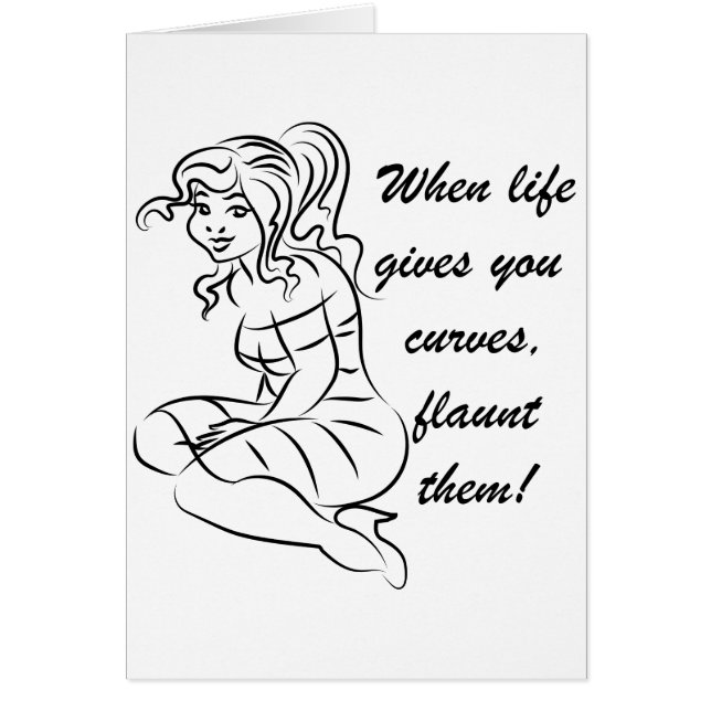 Gulligt och curvy hälsningskort (Framsidan)