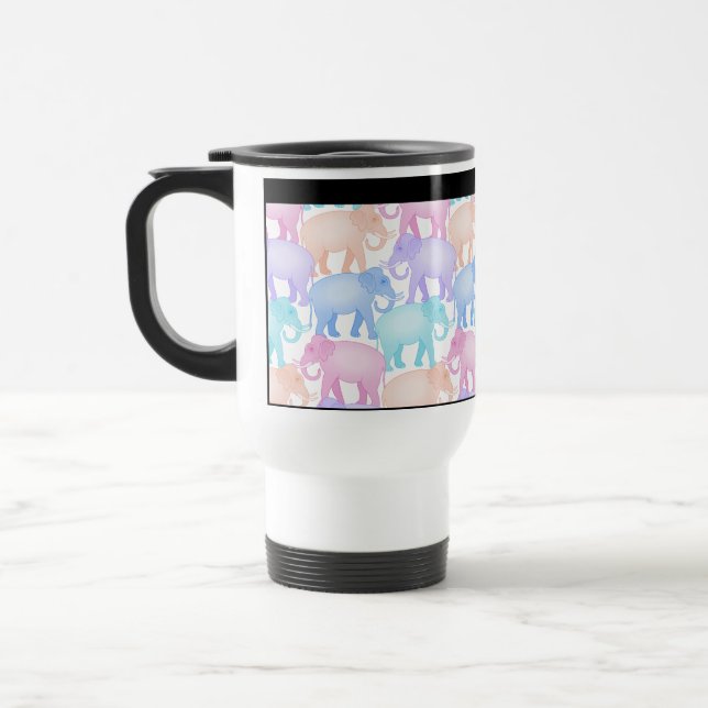 Gulligt och färgrikt pastellfärgat elefantmönster resemugg (Vänster)