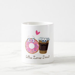 Gulligt och roligt kaffe älskar munkmuggen kaffemugg