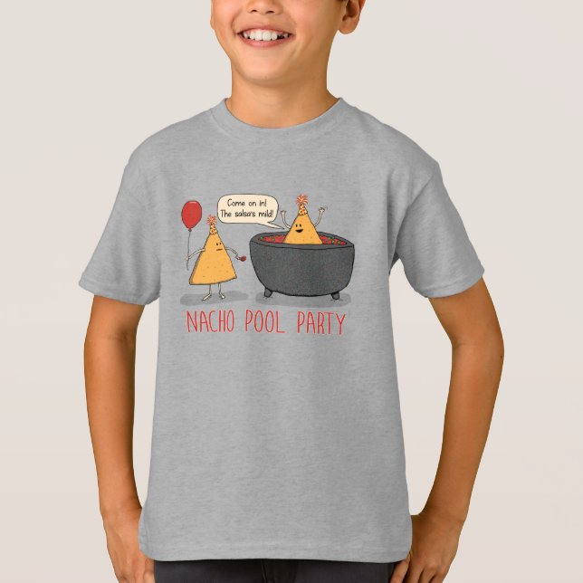 Gulligt och roligt Nachobassängparty i salsa T Shirt (Framsida)