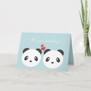 Gulligt pandafödelsedagkort kort