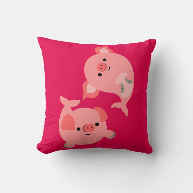 Gulligt para av tecknaden Merpigs Kudde (Framsida)