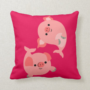 Gulligt para av tecknaden Merpigs Kudde
