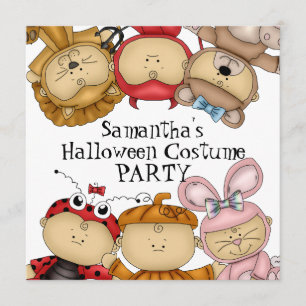 Gulligt party för babyHalloween dräkt Inbjudningar