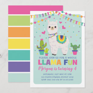 Gulligt party för Fiesta för Alpaca för Inbjudningar