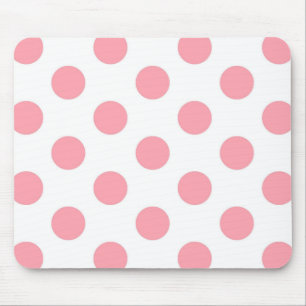 Gulligt pastellfärgat rosa polka dotsmönster på musmatta