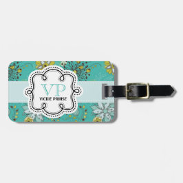 Gulligt personifierade flickaktigt blommigt bagagebricka