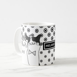Gulligt personifierat Dotty förälskat för katte Kaffemugg